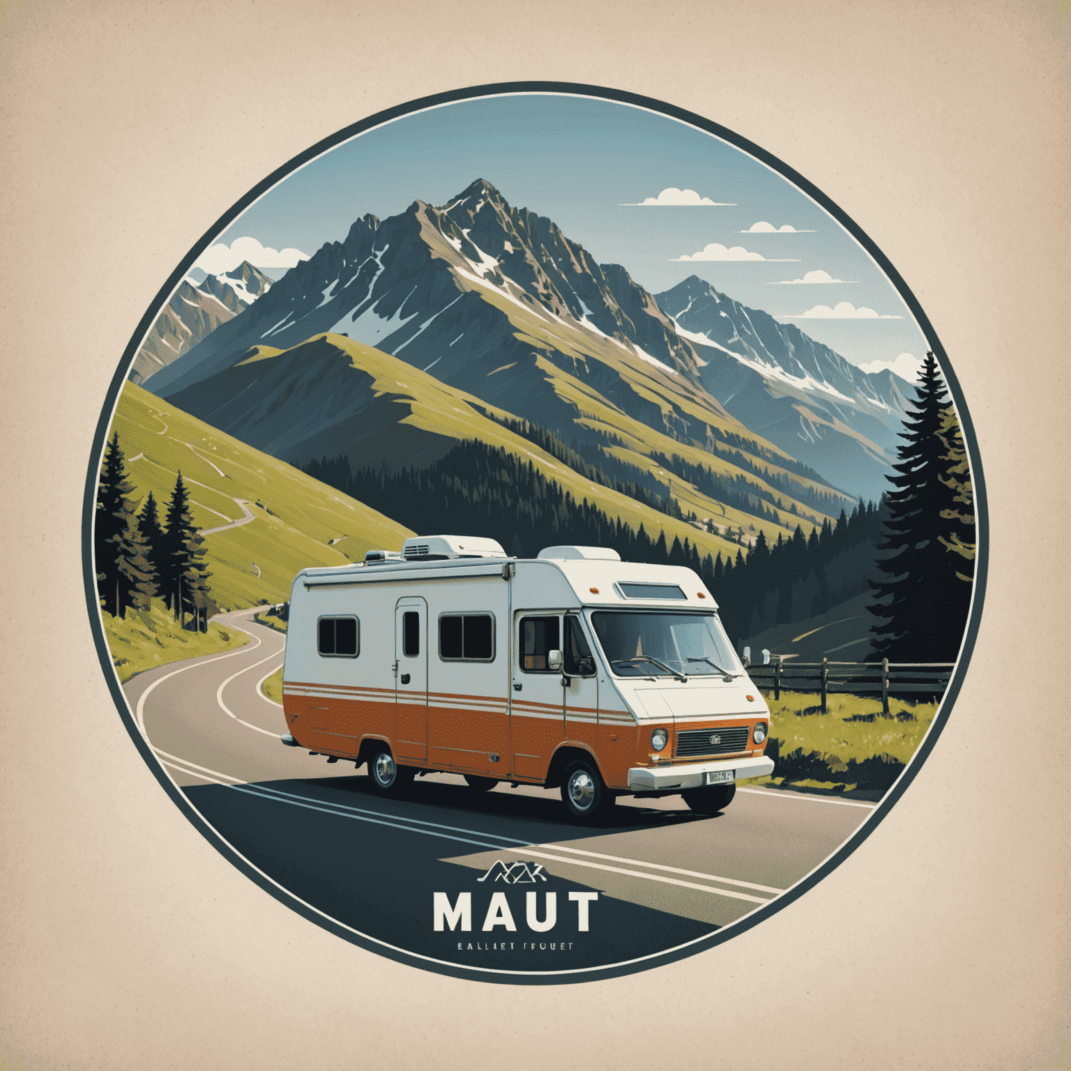 Maut-Travel logo featuring a stylized motorhome on a scenic road